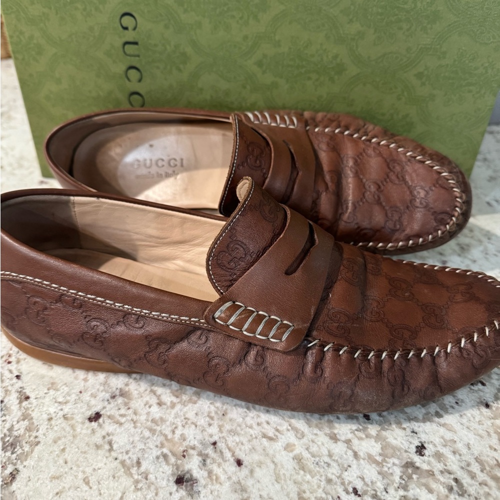 Gucci Men's Brown Loafers - Gucci Guccissima San Marino loafers